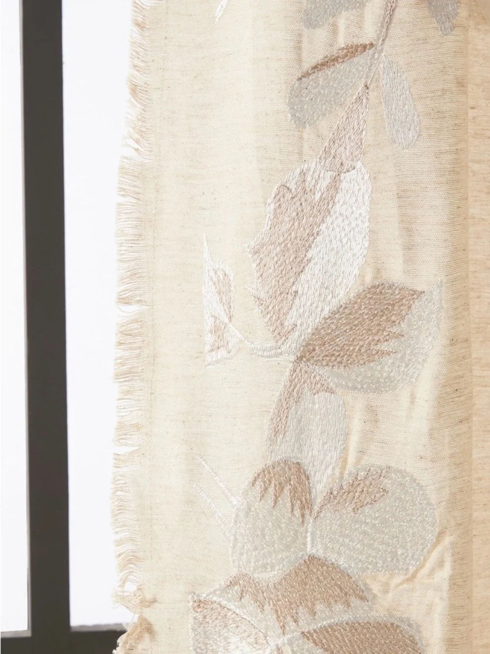 Anthropologie Cenisa Curtain, Embroidered Floral Curtains, 96 X 48, Set of 2